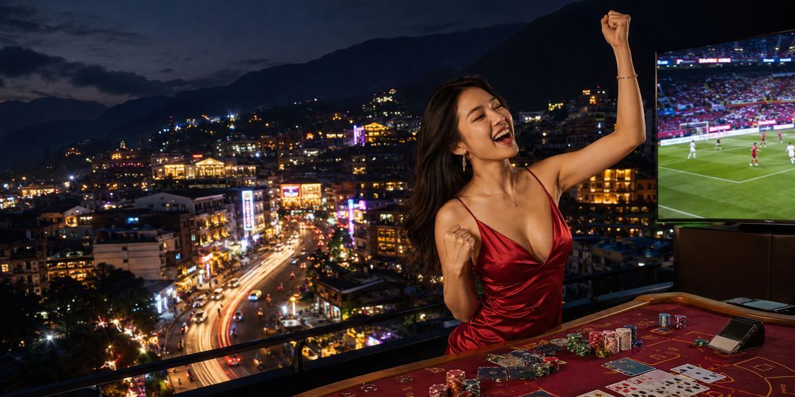 Người chơi tại Sapa thưởng thức giải trí và đọc phân tích kèo dưới ánh đèn neon